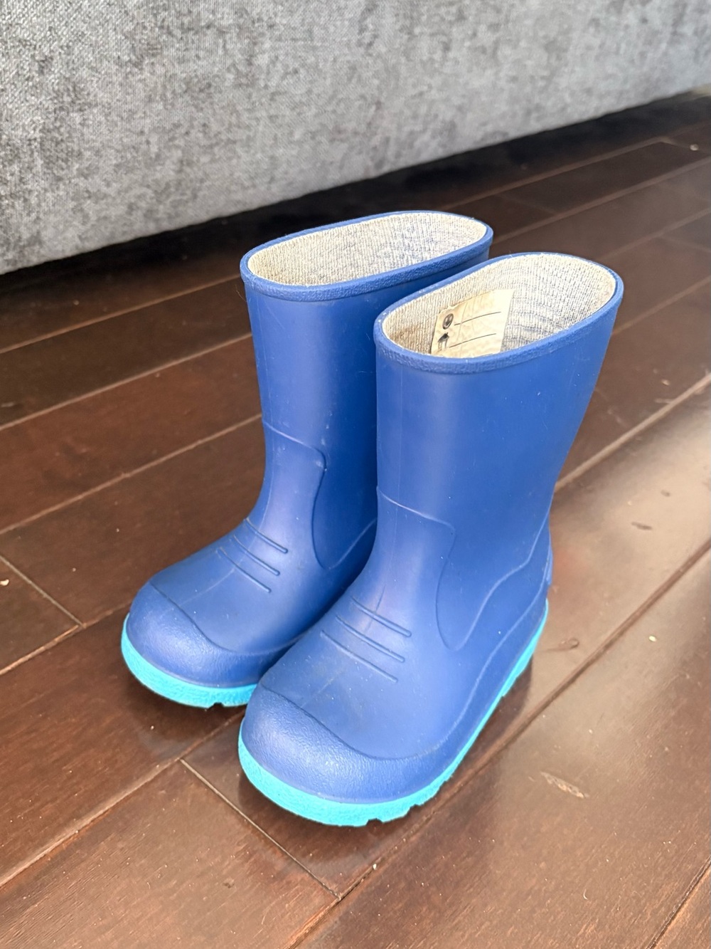 Kids Blue Waterproof Rain Boots with Aqua Sole